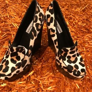 Steve Madden Animal Print Wedges Gently Worn